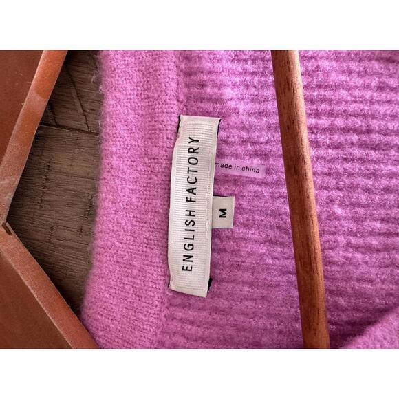 English Factory Ribbed Knit V-Neck Sweater Vest in Orchid Women’s size Medium - Picture 7 of 10